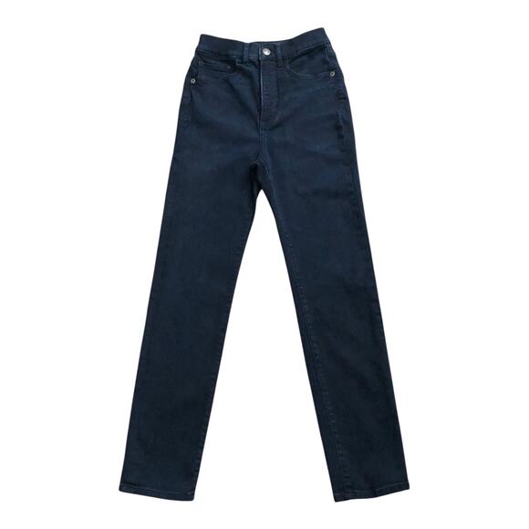 EXPRESS Womens Size 00 R Slim Super High Rise Denim Perfect Dark Wash Blue Jeans - Picture 1 of 6